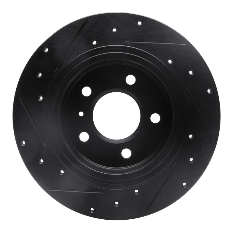 Buick Lucerne Brake Rotor (1) - Rear Right - R1 Concepts - Drilled & Slotted - Black - `06-`11